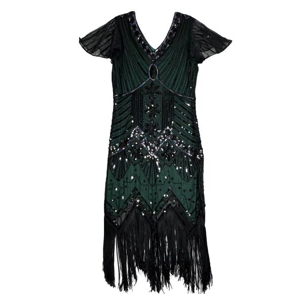 Fundaisy Dress Womens Small Black Green‎ Sequin Dark Fairy Witchcore Whismygoth - Picture 1 of 8
